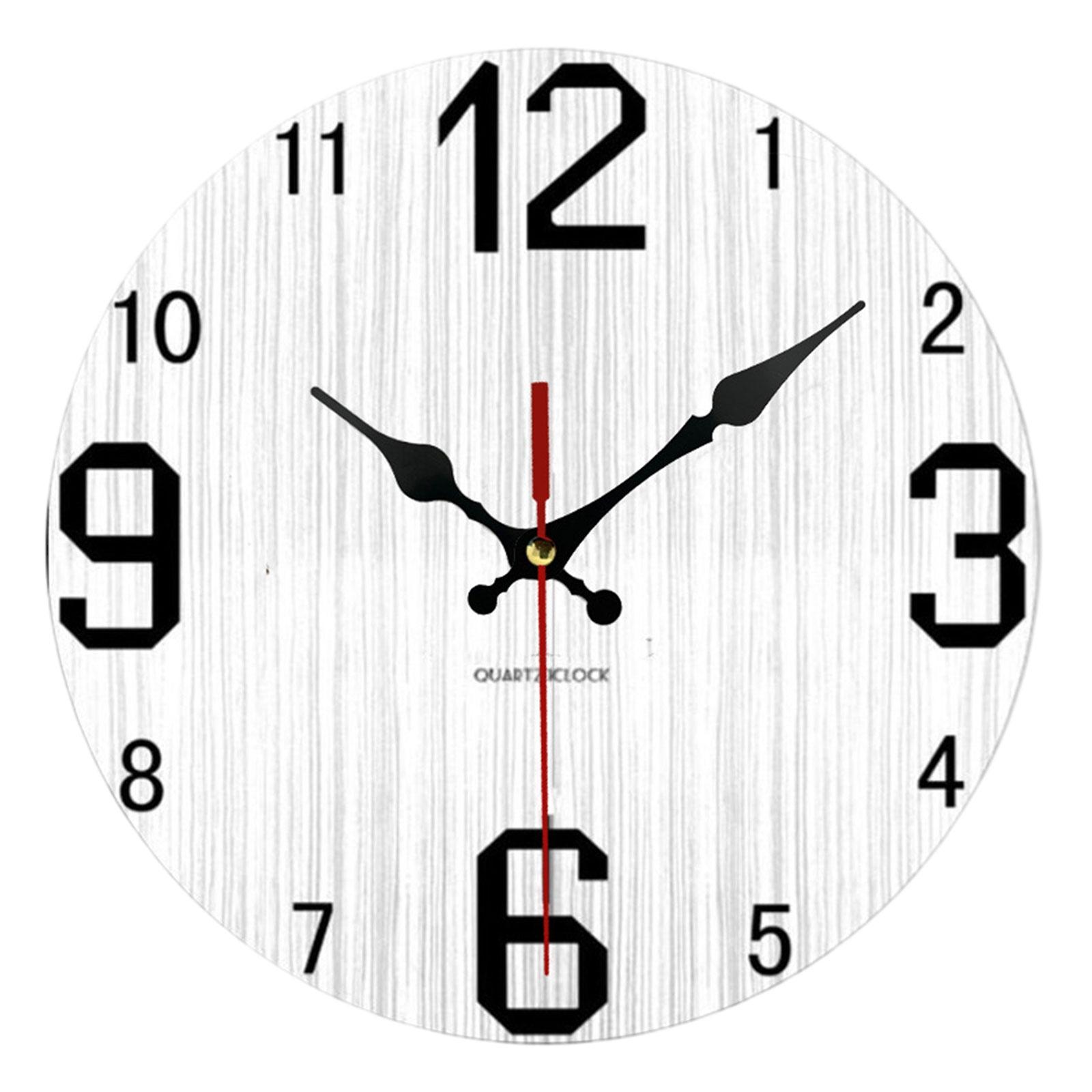 Wood Wall Clock 12inch Decorative Clocks for Bedroom Living Room Home