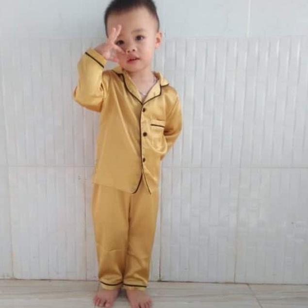 Pijama cho bé Monmonkid chuyên Đồ Ngủ Đồ Bộ Lụa Satin Trơn 3m mềm mịn mát