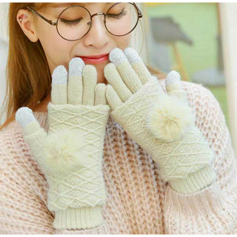 Găng Tay Nữ Bao Tay nữ cảm ứng điện thoại 3 cách sử dụng -dona21012301 Chất liệu len
