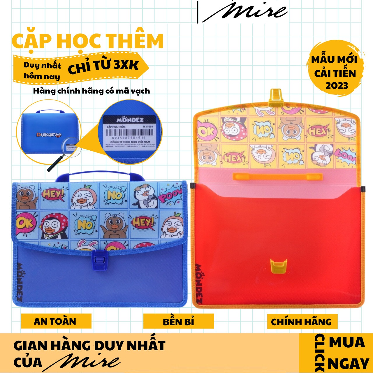 Cặp tài liệu / Cặp học thêm học sinh Mondez M11001