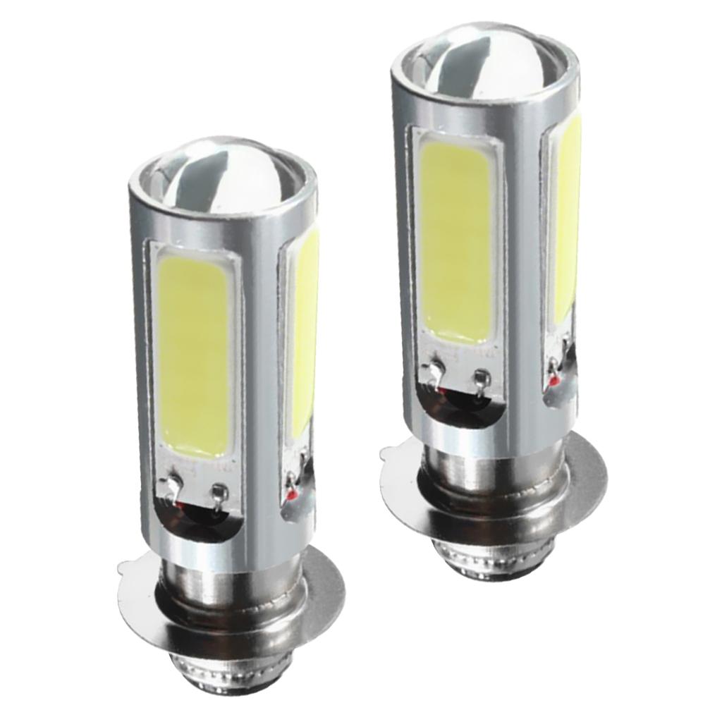 2x 6000K White H6M COB LED Motorbike/ATV Headlight Fog Light PX15d P15D25-1