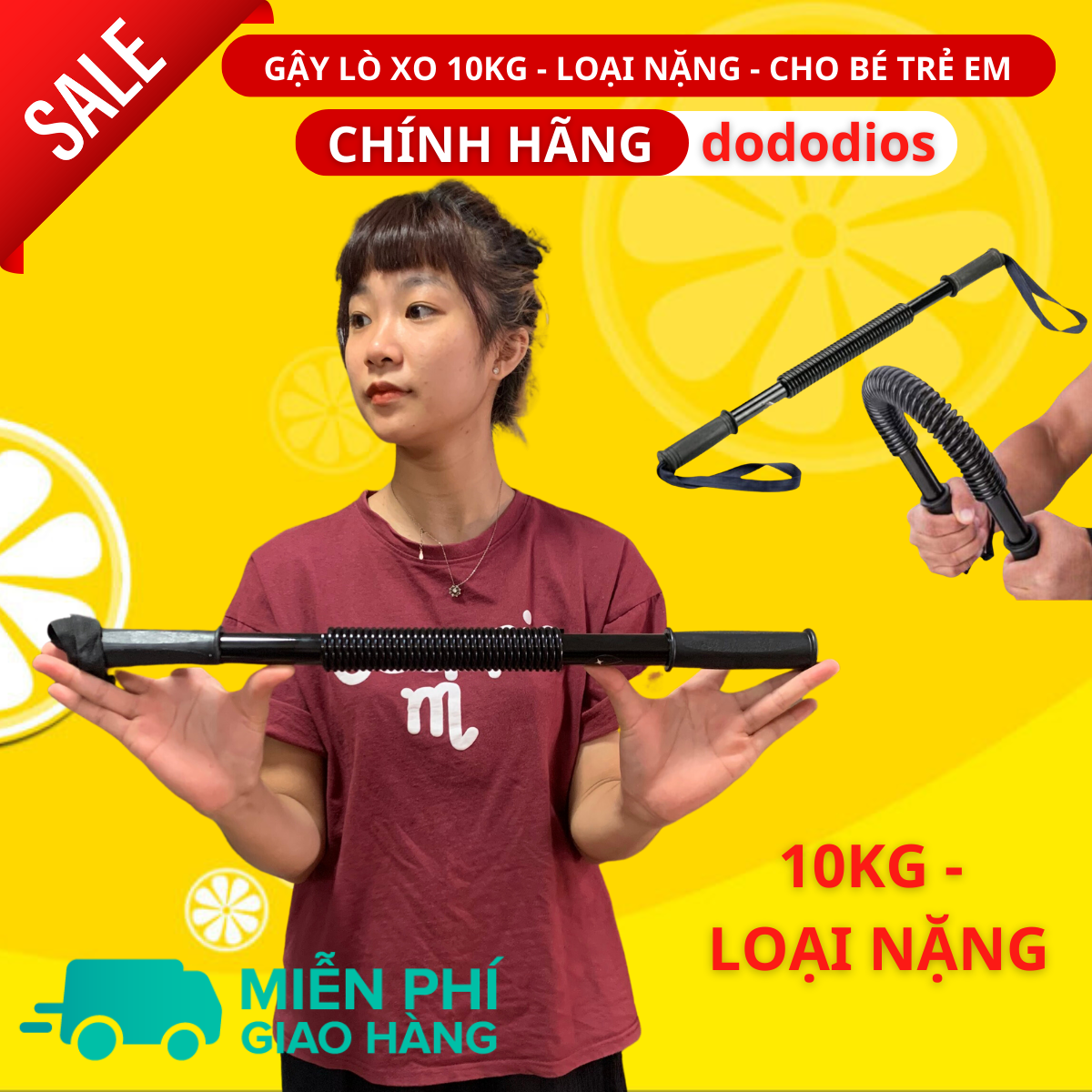 gậy lò xo 10 kg tập bẻ tập thể dục thể thao tại nhà - gậy tập cơ tay - hãng dododios