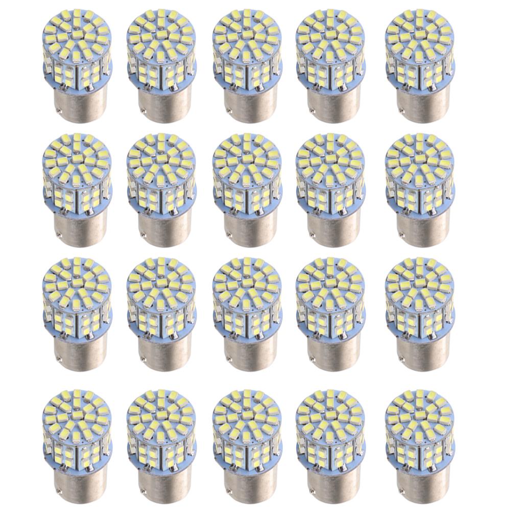 20 Pieces White 1156 Super Bright 50 SMD LED Turn Signal Light Bulb for Car