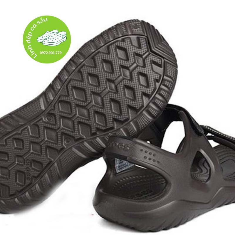 Sandal nhựa cross river màu nâu quai dán , đúc liền khối, mưa nước thoải mái