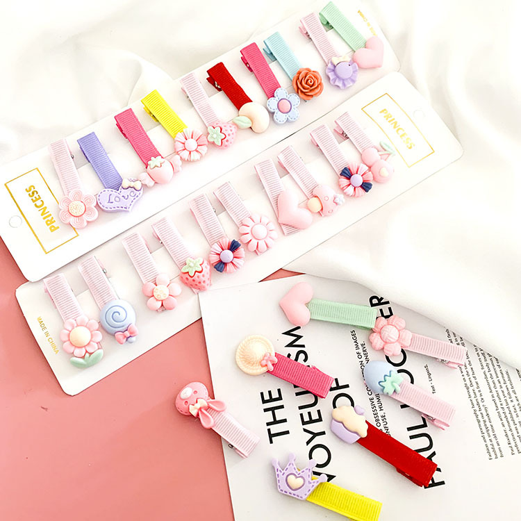Set 10 Kẹp Tóc Bọc Vải Hình Dễ Thương Cho Mẹ Và Bé - Giao Ngẫu Nhiên