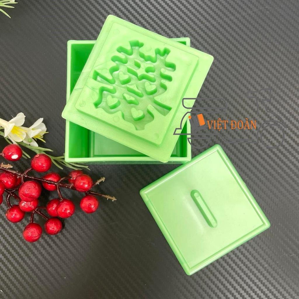 Khuôn Nhấn Xôi Hình VUÔNG 9cm hoạ tiết Hoa Hồng, Sen, Phước, Lộc, Thọ, Hỷ - 3D SIÊU SẮC NÉT . Bí quyết làm bánh SIÊU ĐẸP