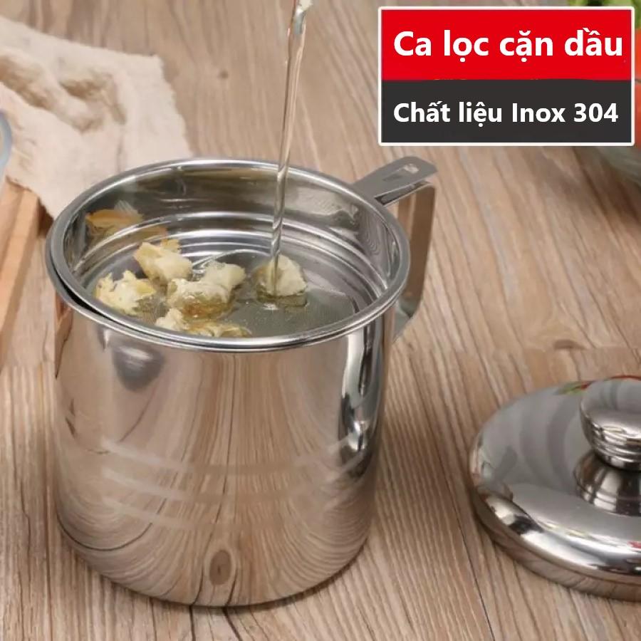 Ca Lọc Dầu Ăn Inox 304 1,2L Hàng Cao Cấp , Có Lưới Lọc Cặn Tiện Lợi Dùng Lọc Nước Trái Cây , Lọc Đậu Nành , Lọc Cua - Giao Hàng Toàn Quốc