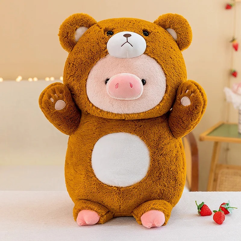 Thú nhồi bông heo cosplay gấu nâu đáng yêu - Size từ 40cm đến 90cm - Quà tặng gâu bông heo gấu nâu mềm mịn