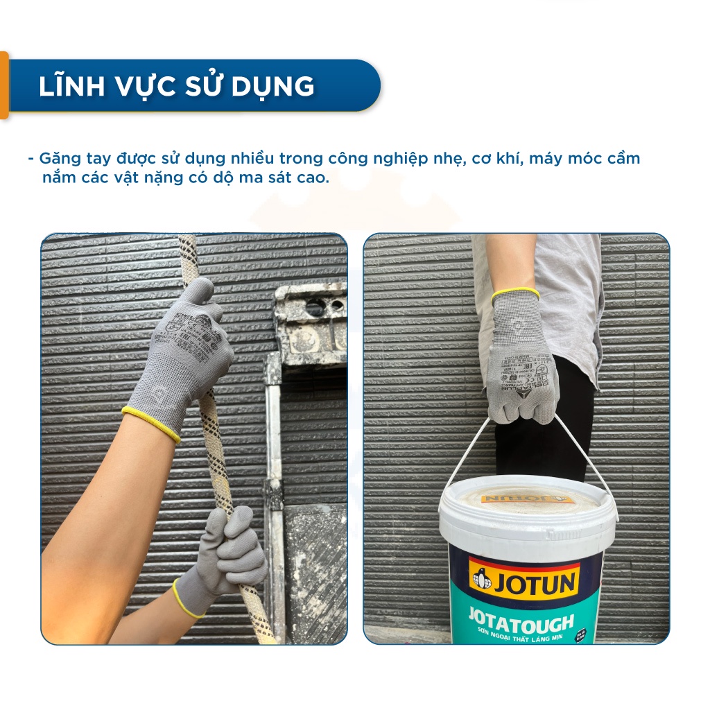 Găng tay đa năng Deltaplus VE702PG phủ PU mềm mại, linh hoạt, ôm tay, co giãn, chống trơn trượt, bao tay bảo hộ cơ khí, kỹ thuật - Nitrile Glove VE702PG
