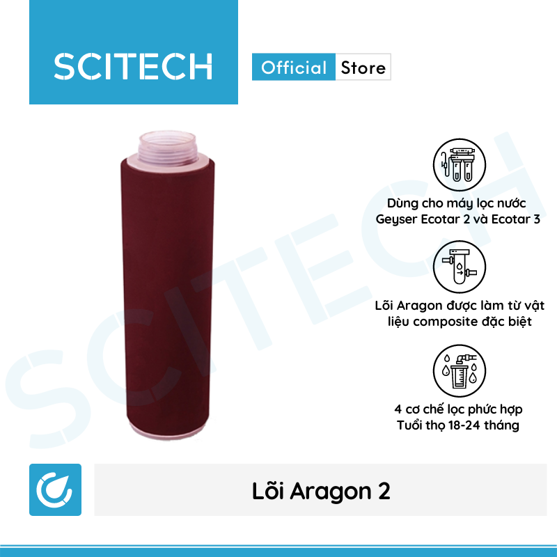 Lõi Aragon 2 Geyser by Scitech - Lõi số 2 máy lọc nước Nano Geyser Ecotar - Hàng chính hãng