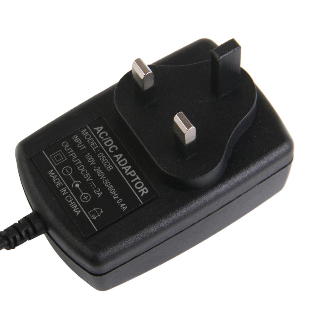 UK Plug  100-240V to DC 5V 2A Power Supply Charger Converter Adapter 5.5mm