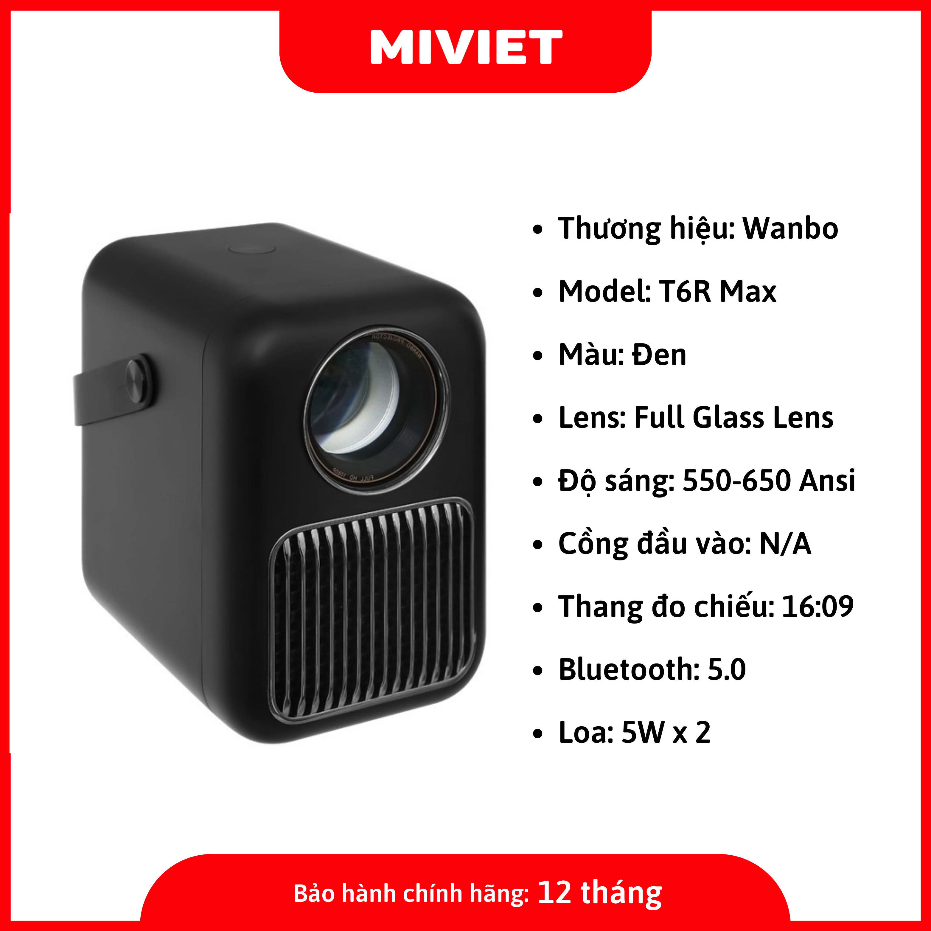 Máy Chiếu Thông Minh Mini Wanbo T6R Max - Hàng Chính Hãng 