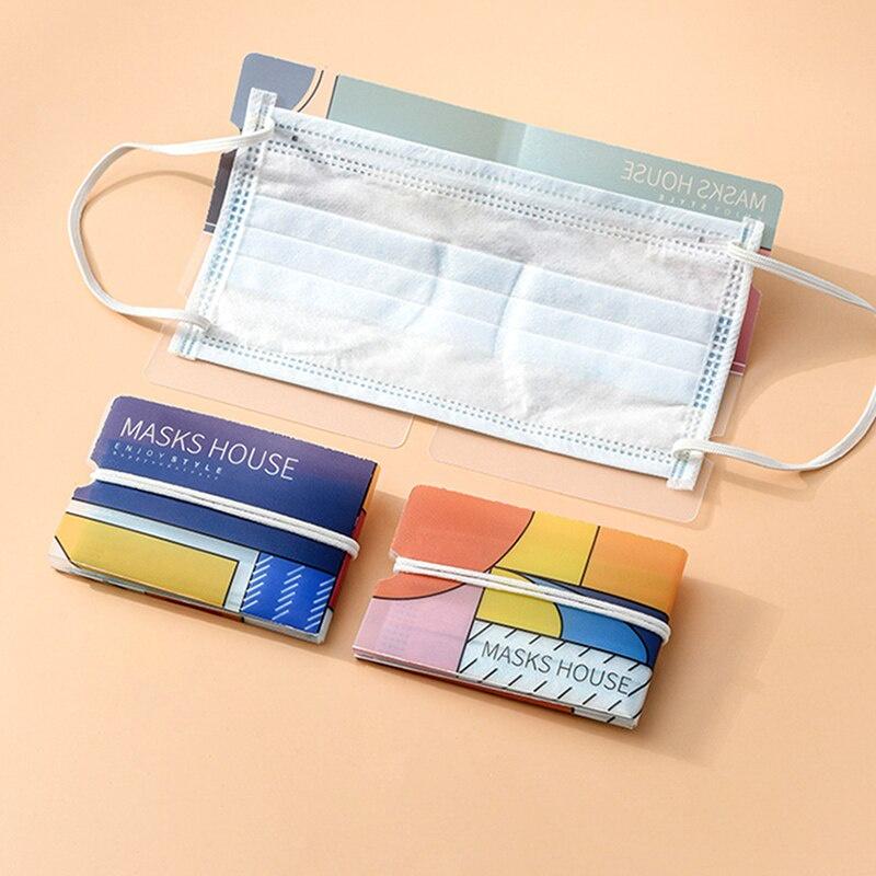 4Pcs Box Foldable Storage Disposable Face Masks Clip Dustproof Container Portable Bag Case Organizer plastic bins Eco-Friendly