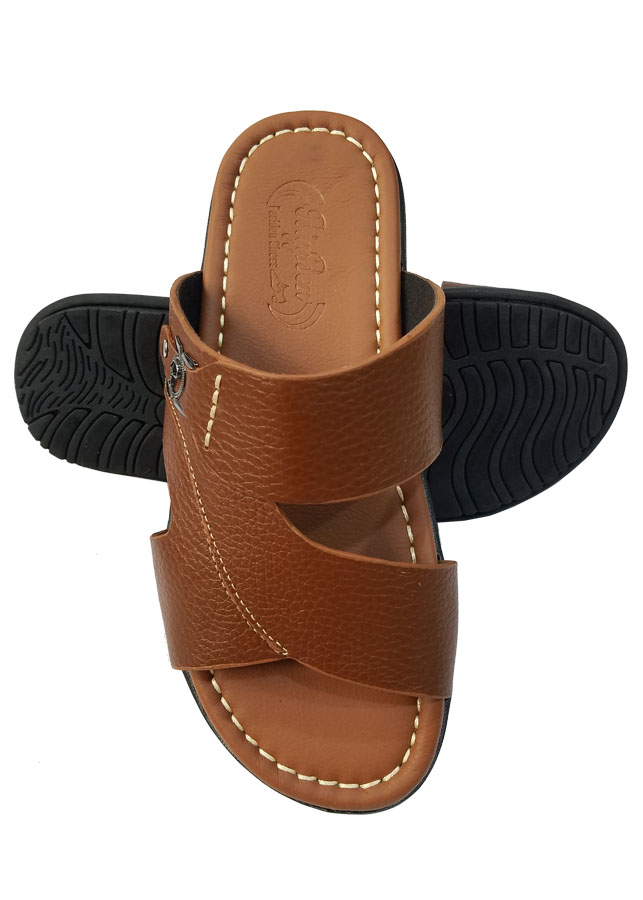 Dép nam quai ngang da bò cao cấp HKT118