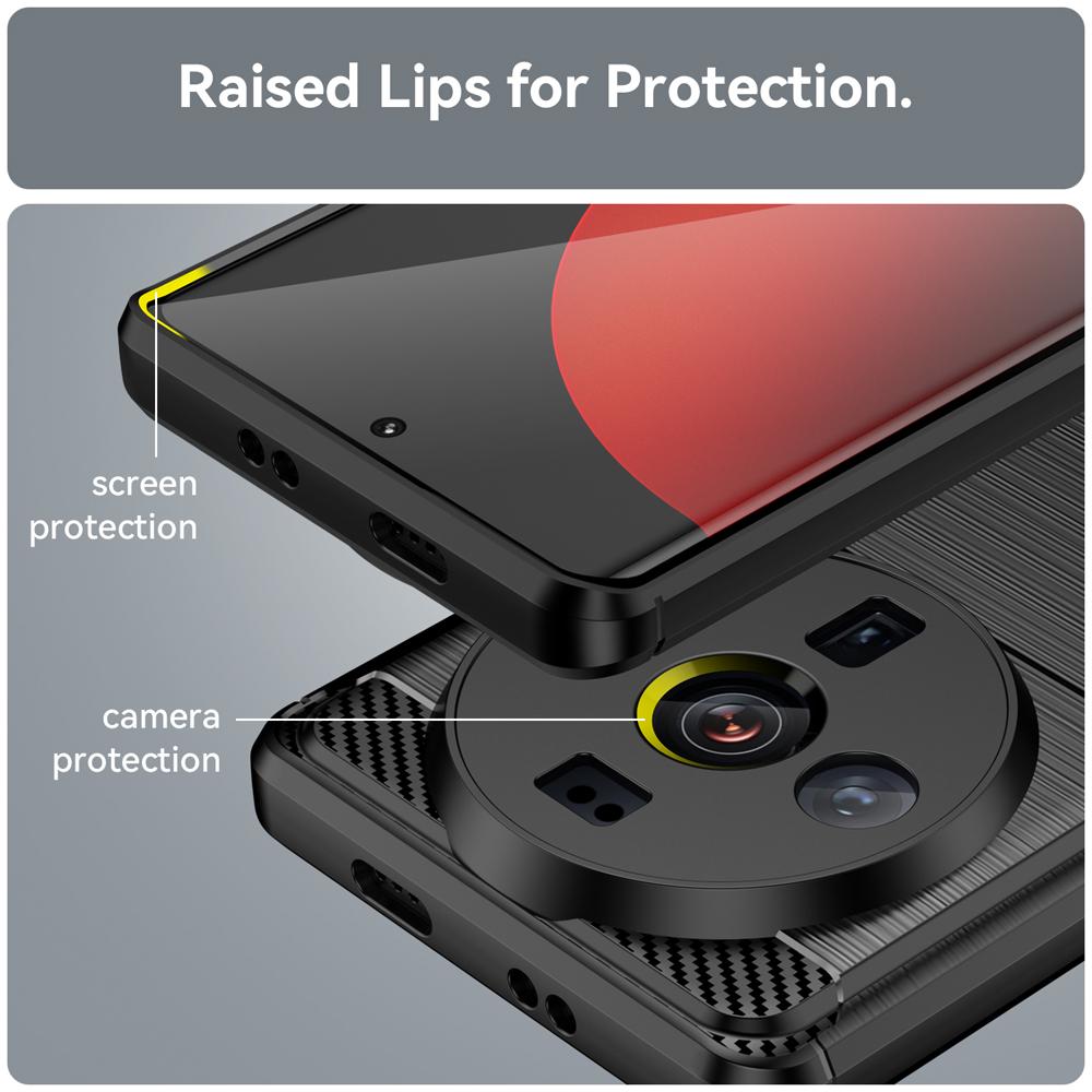 Ốp lưng dành cho Xiaomi 12s Ultra ốp silicone mềm Carbone phay xước chống sốc chống vân tay