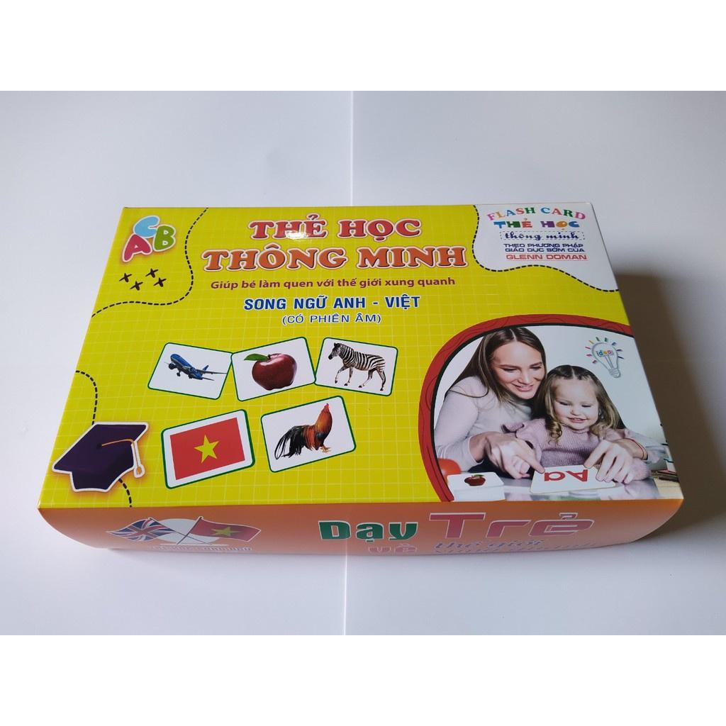 Bộ Thẻ Học Thông Minh cho bé 18 Chủ Đề thẻ học Glenn Doman loại to song ngữ Flashcard