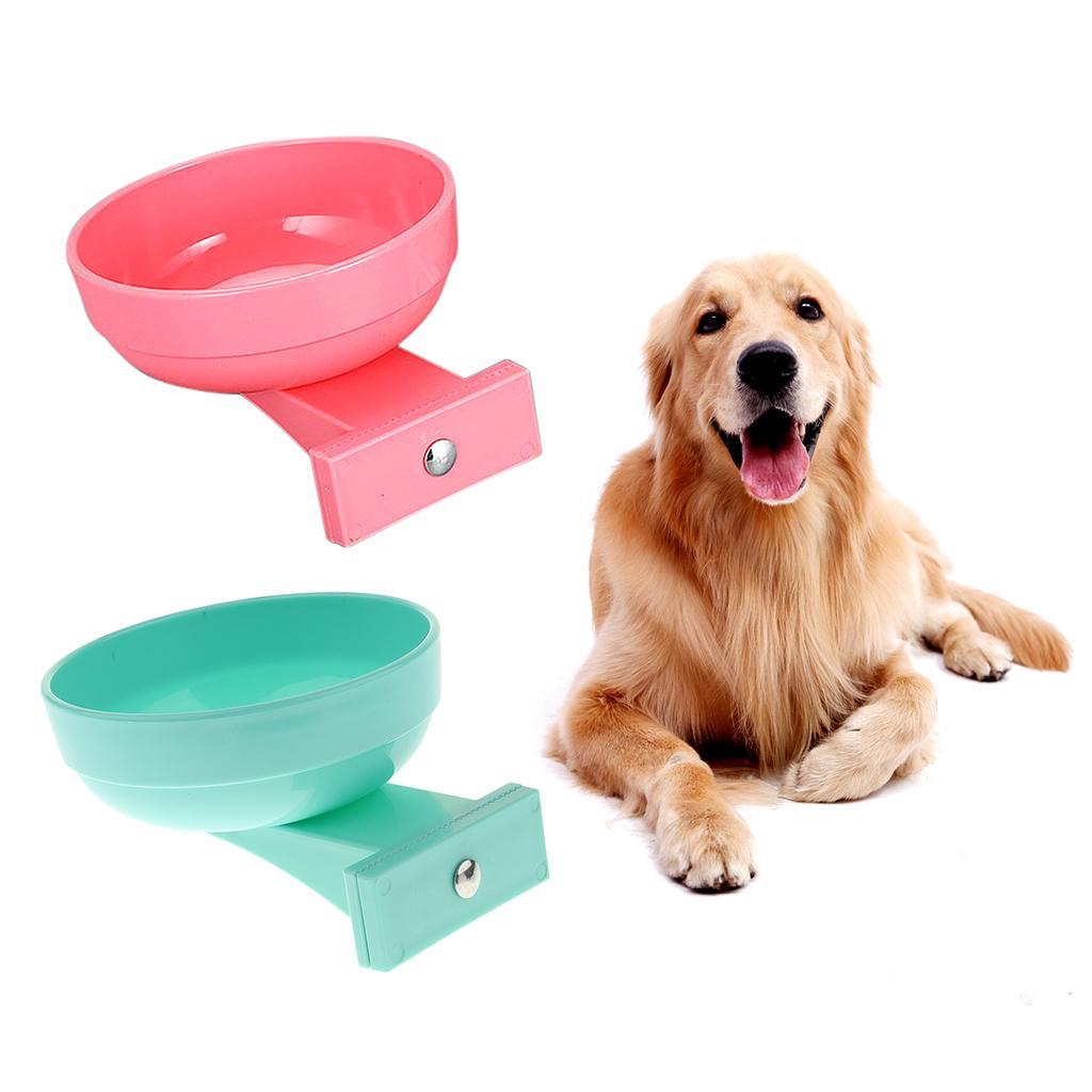 Pet Dog Cat Bowl Hang Stationary Cage Bowl Plastic Detachable Dog Bowl
