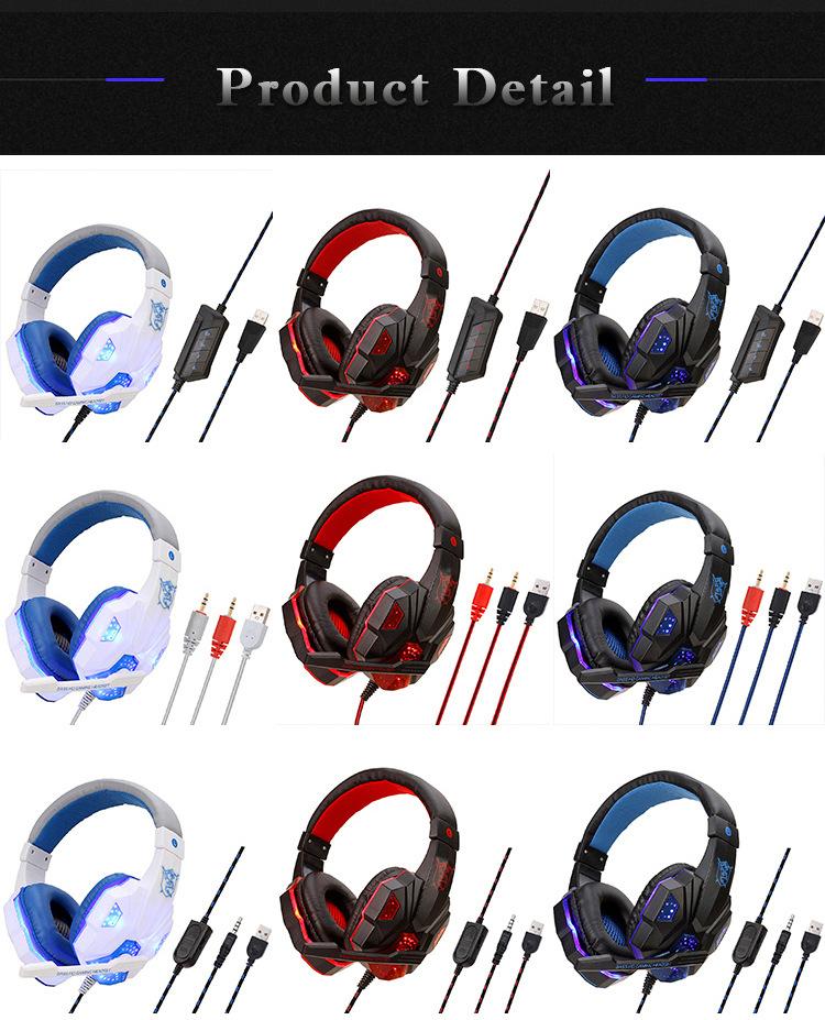 Tai Nghe Có Dây Với Microphon Trên Tai Tai Nghe Bass Âm Thanh HiFi Âm Nhạc Stereo Tai Nghe Cho Máy Tính PS4 Chơi Game AUX 3.5Mm