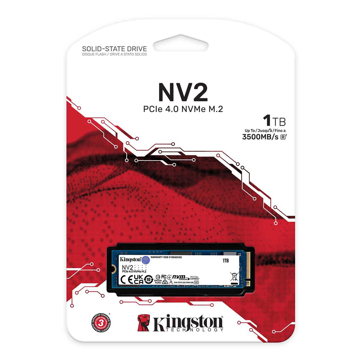 Ổ cứng gắn trong/ SSD Kingston NV2 1000GB M.2 2280 PCIe Gen 4.0 NVMe (SNV2S/1000G) - Hàng chính hãng