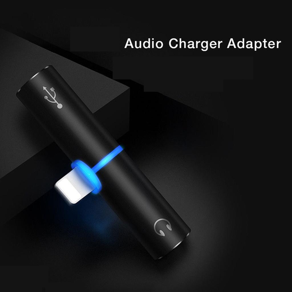 Aluminum Charger Audio Headphone Jack Adapter with Led Indicator Light