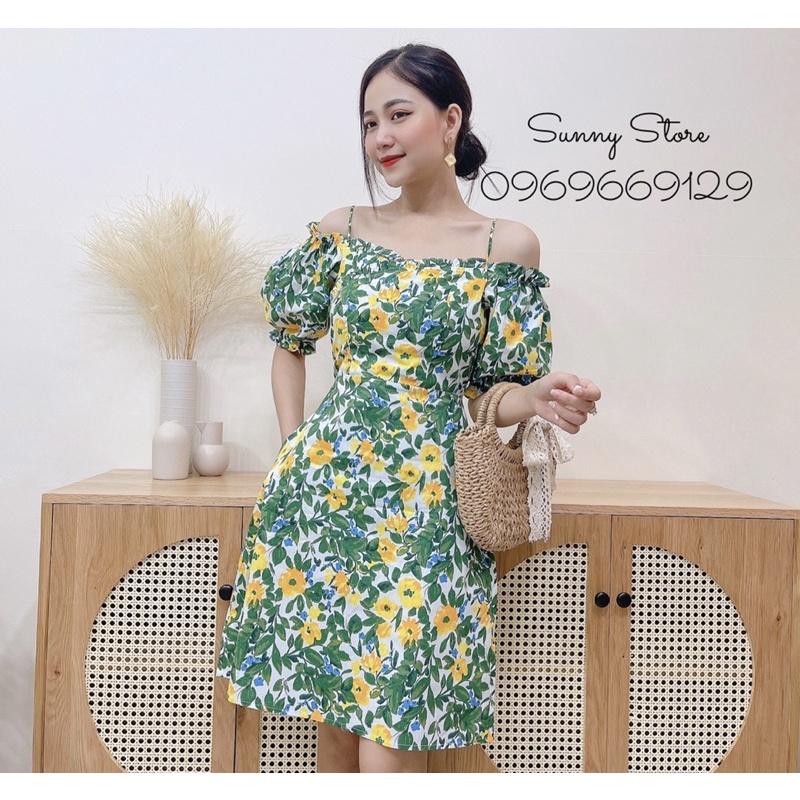 Váy hoa trễ vai - Hàng thiết kế
