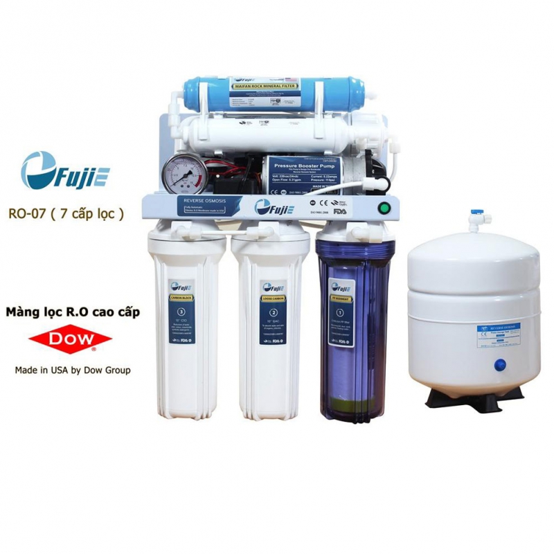 Máy Lọc Nước Tinh Khiết 7 Cấp Lọc RO Thông Minh FujiE RO-07 Kèm Tủ Cường Lực - Giao Màu Ngẫu Nhiên - Hàng Chính Hãng