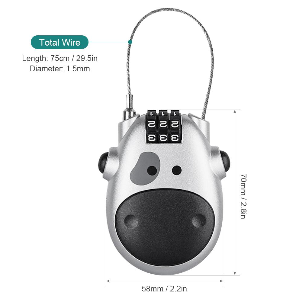 Ổ Khóa Chống Trộm Thông Minh 3 Chữ Số Cho Vali Hình Mũ Bảo Hiểm