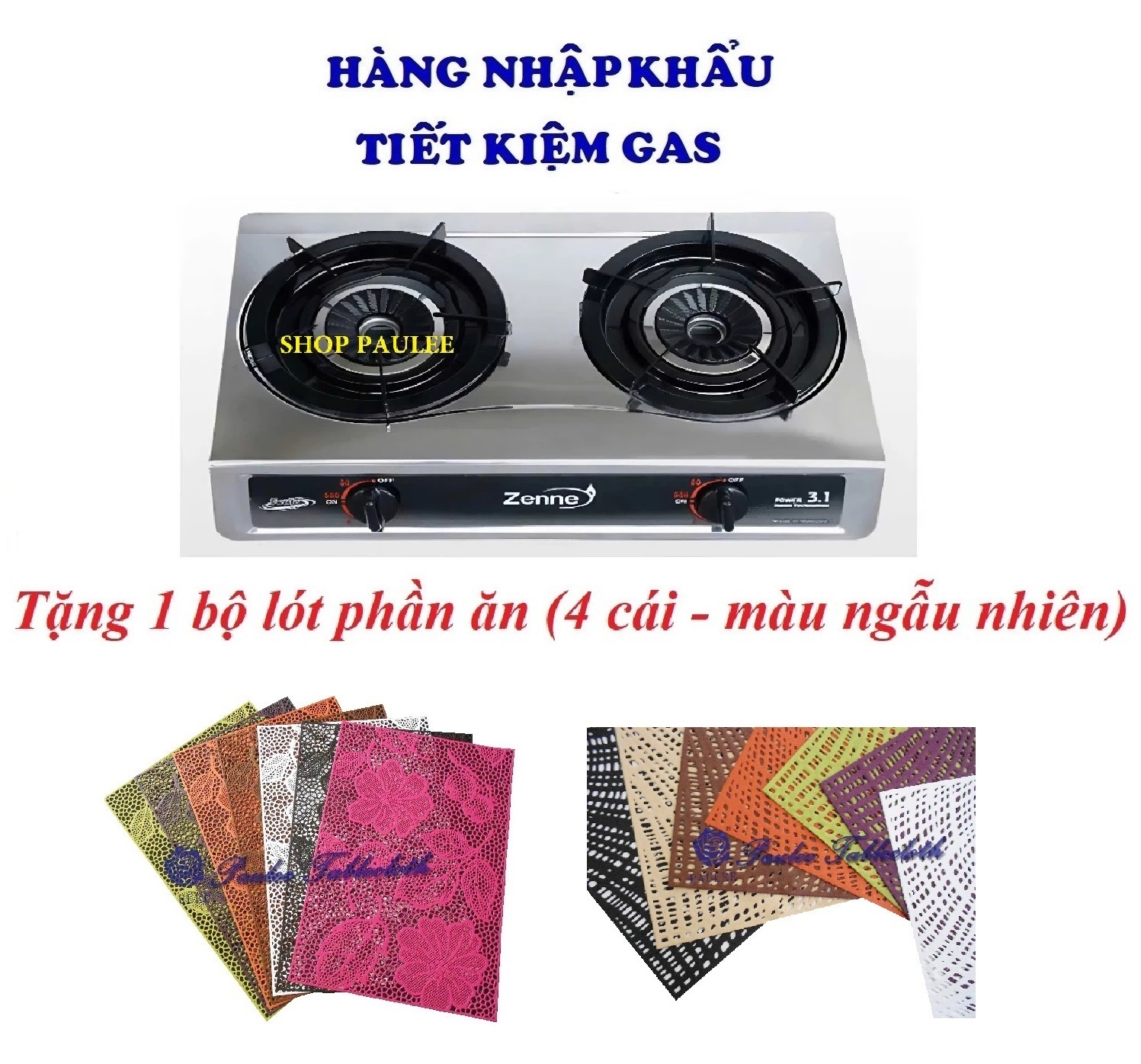 BẾP GAS ĐÔI ZENNE KGS 204 NHẬP KHẨU MALAYSIA – MẶT BẾP INOX - NGỌN LỬA MẠNH VÀ HỘI TỤ - TIẾT KIỆM GAS