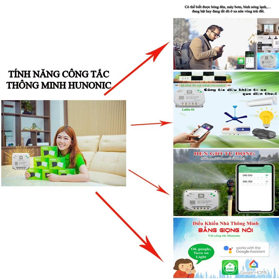 Công tắc wifi Lahu 4000W Hunonic dùng cho máy bơm, bình nóng lạnh Công tắc điều khiển từ xa qua điện thoại