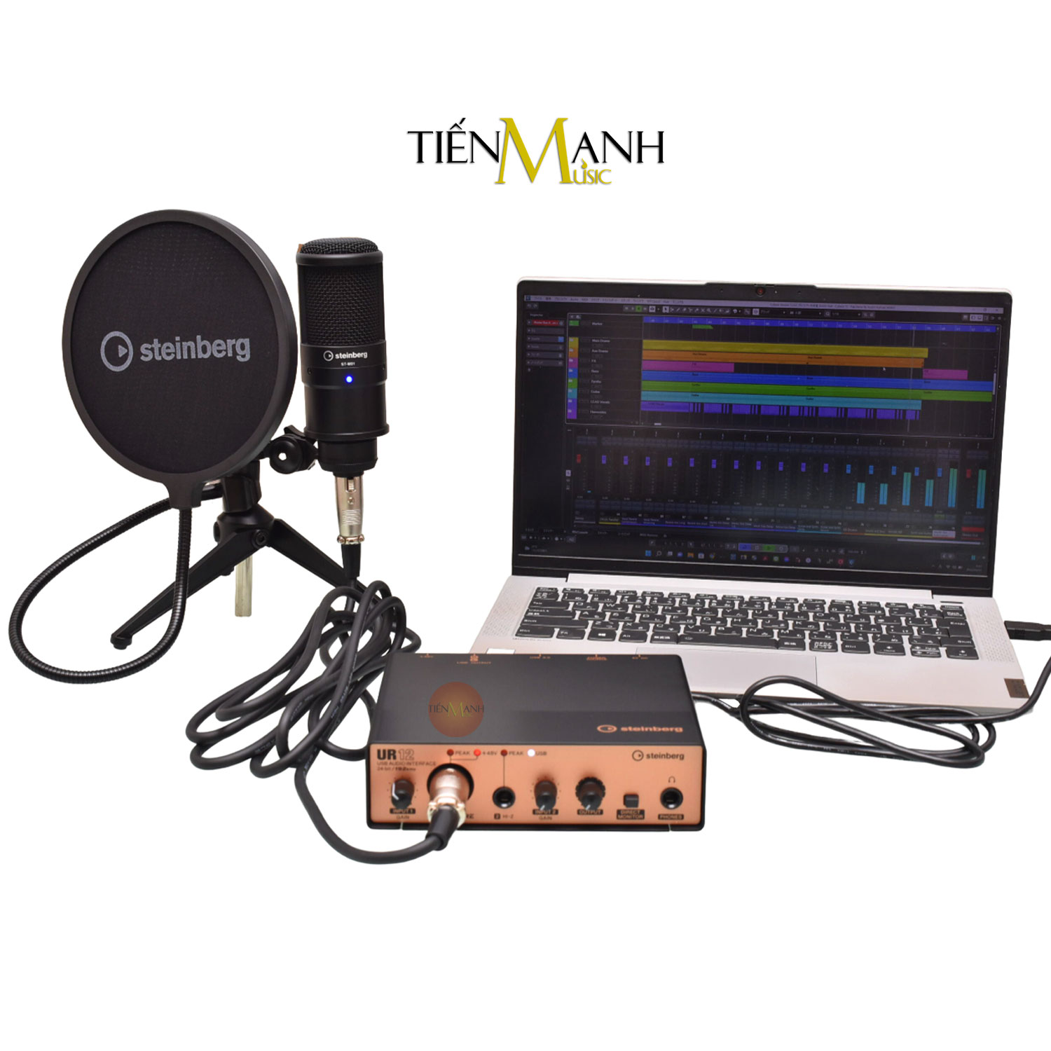 Combo Soundcard Steinberg UR12 Podcast Starter Pack - Sound Card Bộ Thu Âm Thanh Và Livestream Audio Interface UR12B Hàng Chính Hãng - Kèm Móng Gẩy DreamMaker