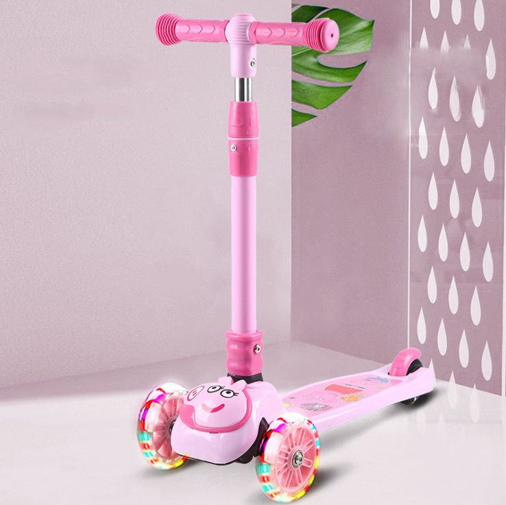 Xe trượt scooter có đèn  nhạc, có Ghế ngồi chòi chân + Tặng kèm 1khăn yếm tam giác cho bé