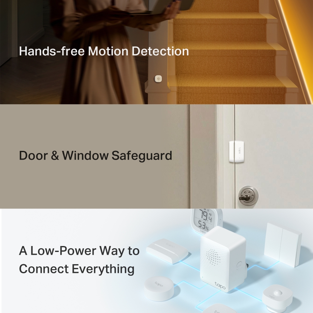 Bộ cảm biến thông minh TP-Link Tapo T30 KIT | Bảo vệ cửa /Phát hiện chuyển động / Chuông báo | App Tapo | Bảo hành 1 năm | Hàng Chính Hãng