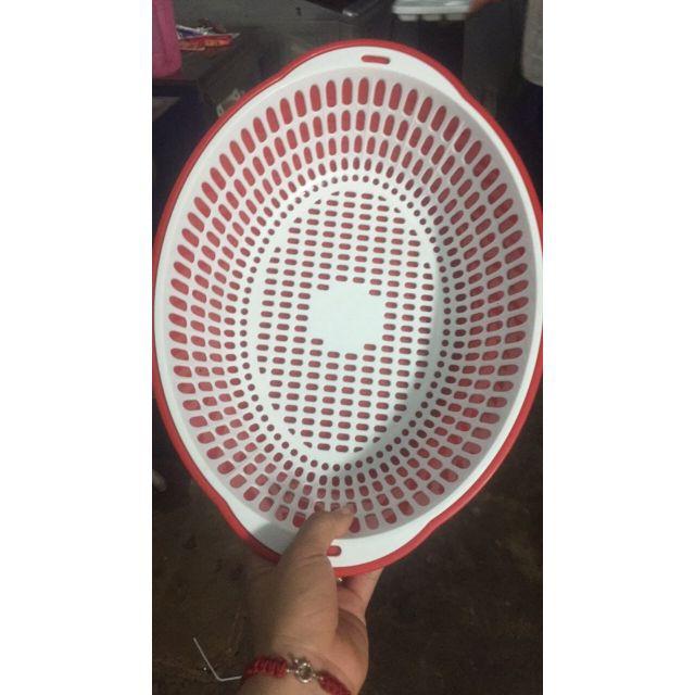 Rổ đôi có thau hứng tiện dụng hình hột xoài