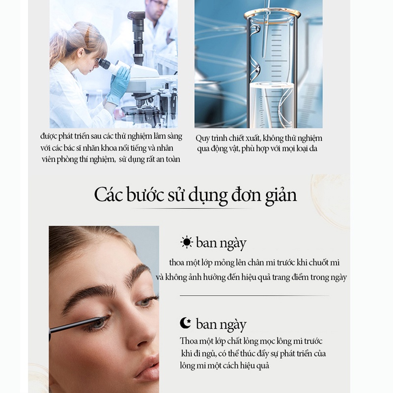 Serum Mọc Dài Lông Mi Mắt Tinh Dầu Dưỡng Lông Mi An Toàn Từ Thảo Dược , Cách có bộ mi mắt cong dài đẹp