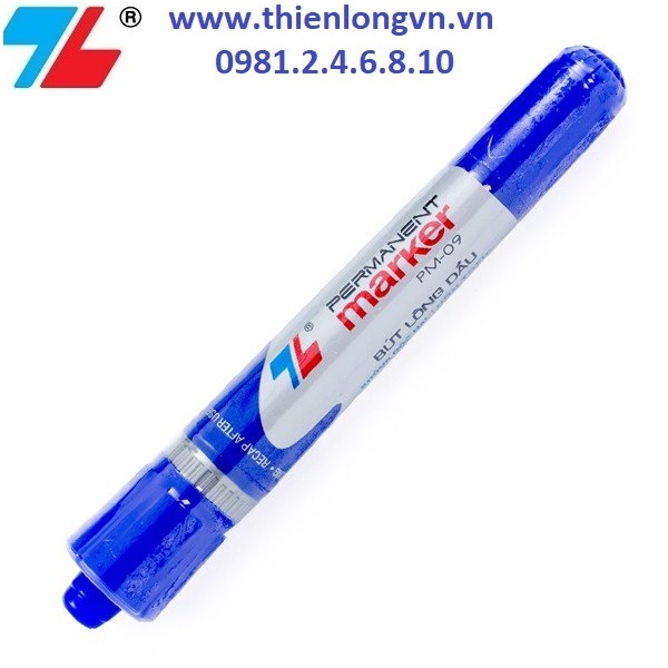 Hộp 10 cây bút lông dầu Thiên Long; PM-09 mực xanh