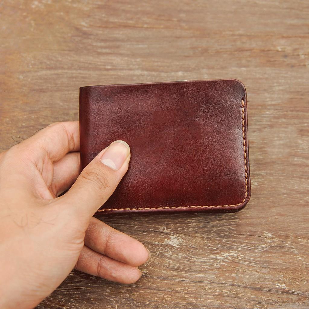 Ví nam mini màu nâu - Đồ da handmade - DT242