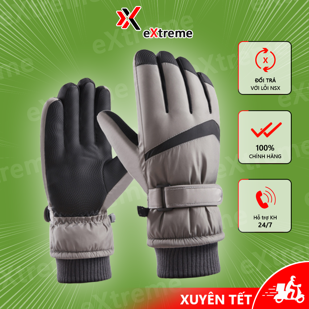 Găng tay nam nữ đi xe giữ ấm eXtreme GT2202 bao tay đi phượt chống gió, chống nước, cảm ứng điện thoại dày dặn, ấm áp