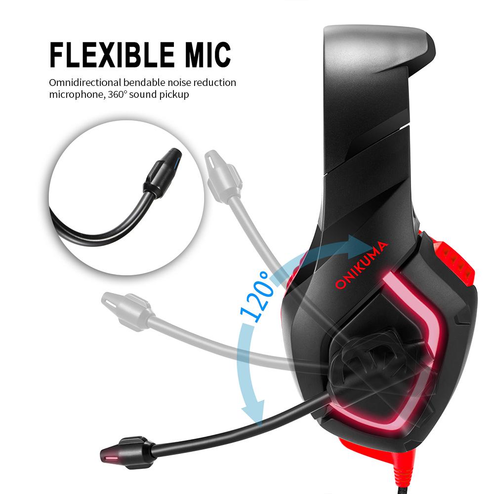 Tai nghe gắn trên đầu ONIKUMA K1B chơi game có dây với bộ điều khiển 50mm giảm tiếng ồn USB + Cổng 3,5 mm kép