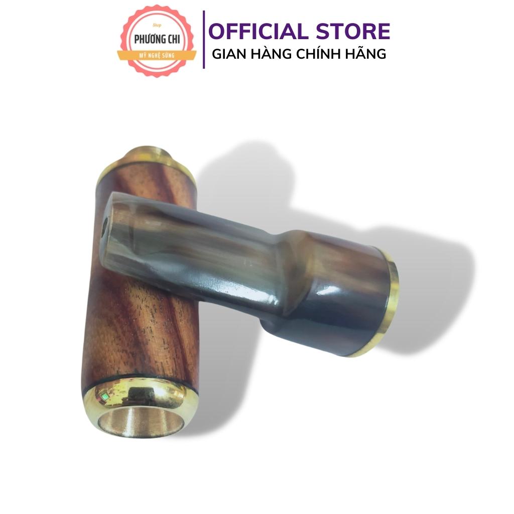 Tẩu Bắt Tóp Xì_Gà mini Ring 22-27 chất liệu sừng nối gỗ HL đầu bằng đồng cao cấp - quà tặng ý nghĩa | Mỹ Nghệ Phương Chi