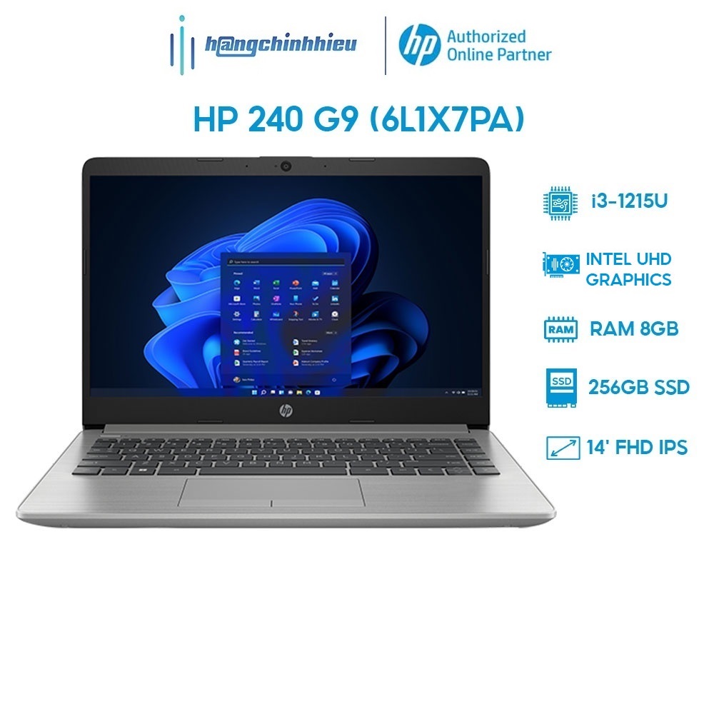 Laptop HP 240 G9 6L1X7PA i3-1215U | 8GB | 256GB | 14' FHD Hàng chính hãng