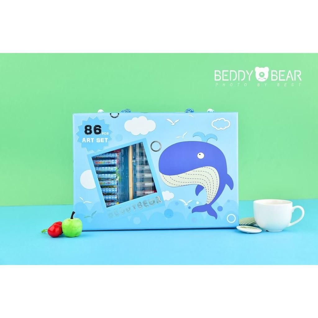 Bộ bút sáp - Chì màu - Màu nước 86 món Beddybear - Beddy bear dành cho bé trai - bé gái từ 3 tuổi, mầm non - tiểu học