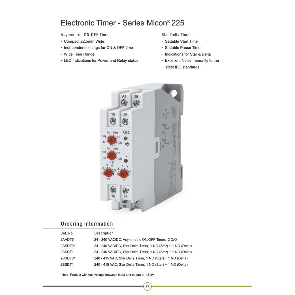 Timer điện tử luân phiên 2C/O, gắn Din rail- 2AADT5