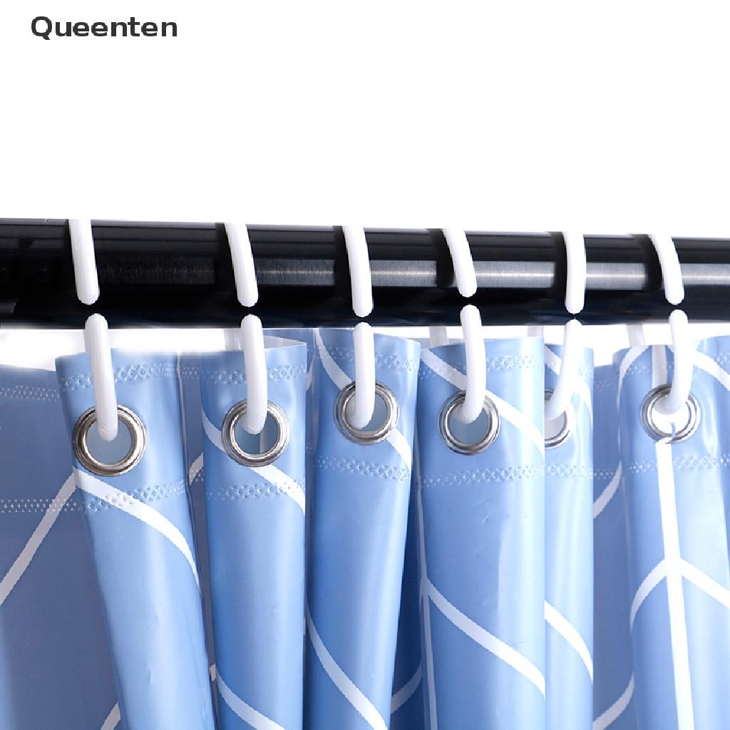 Queenten Anti Mold Bathroom Supplies Extra Long PEVA Geometric Pattern Shower Curtain QT