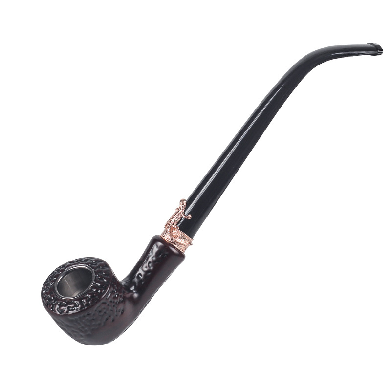 tẩu thuốc nhựa sừng cán dài cực đẹp sang trọng dài 24 cm, kèm theo hộp đựng