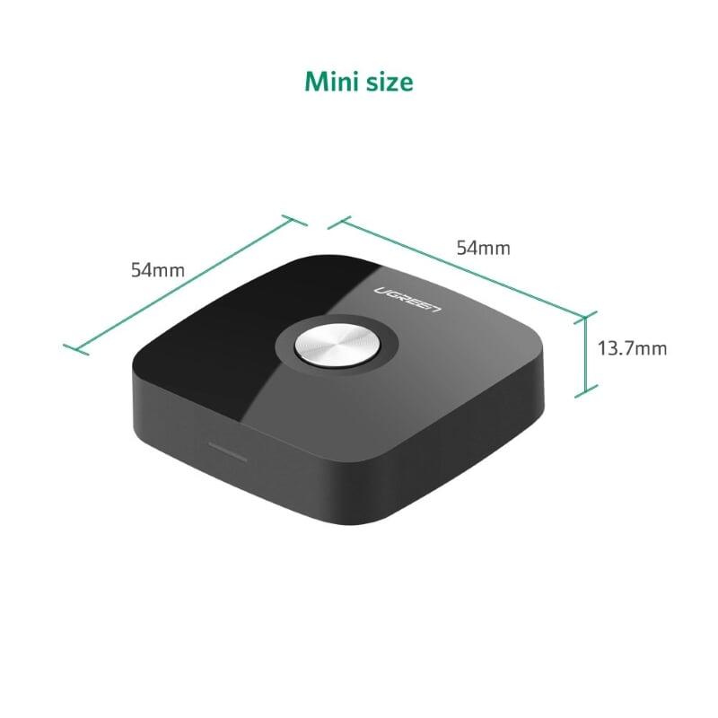 Ugreen UG40758CM105TK BT 5.0 màu Đen Bộ nhận âm thanh Bluetooth chuẩn 3.5mm hỗ trợ APTX - HÀNG CHÍNH HÃNG