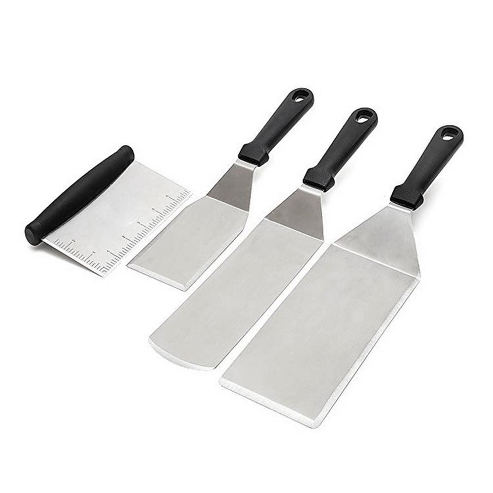 Bộ dụng cụ nướng BBQ chuyên nghiệp 5 cái: 2 thìa thép, 2 bình đựng, 1 nạo bằng thép không gỉ