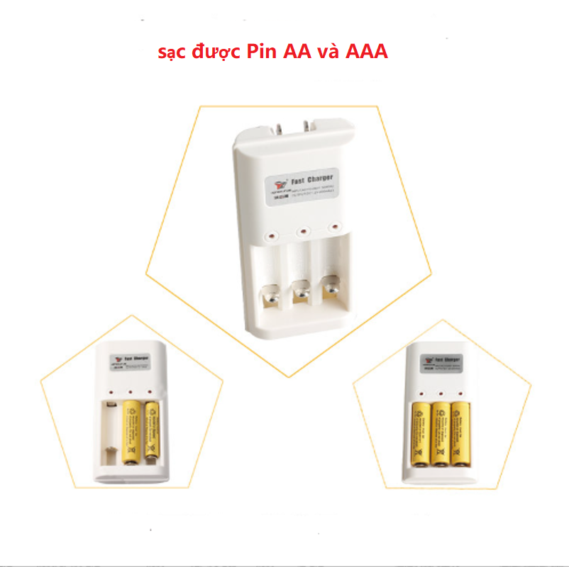 Sạc adapter 3 Viên 1.2v 200ma cho Pin AA và AAA