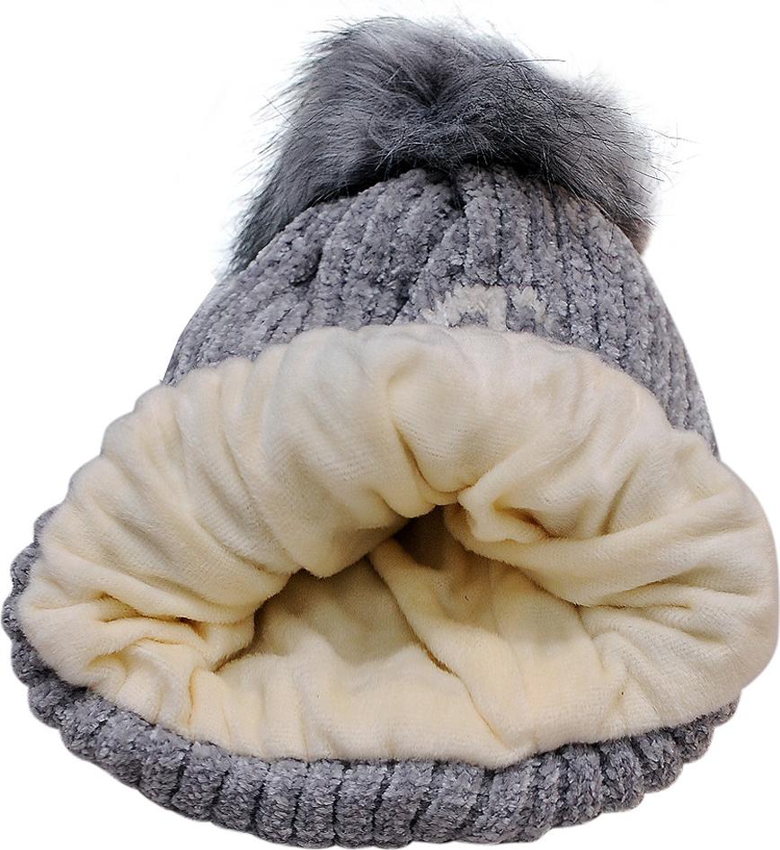 Mũ len thời trang màu ghi EH46-3