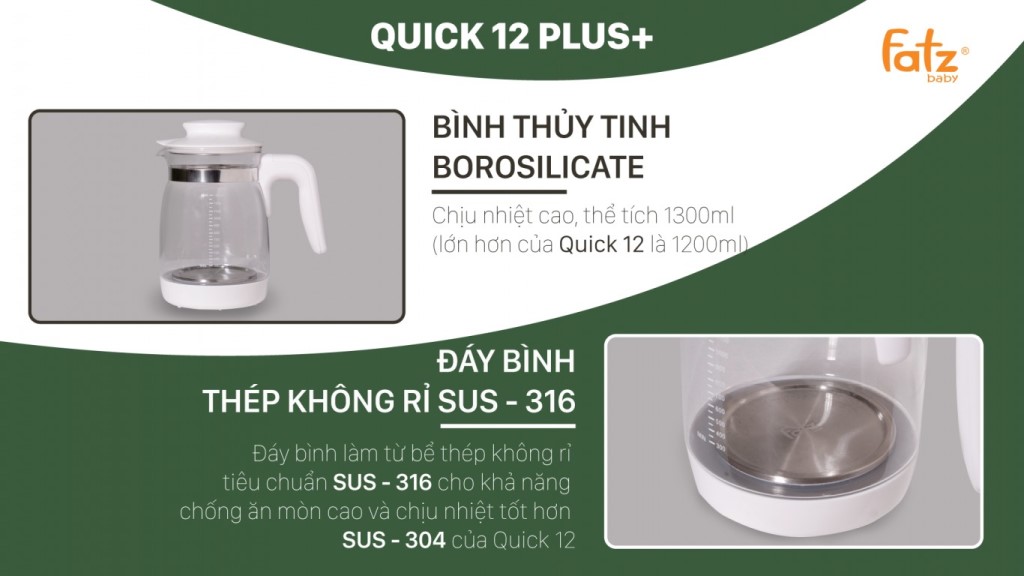 Máy đun Và Hâm Nước Pha Sữa Fatz Baby - Quick 12 Plus + FB3504BH