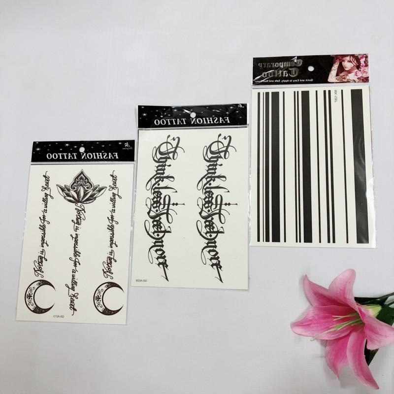 Combo 3 miếng hình xăm chữ xinh 15x22cm- mua 2 combo tặng 10x20cm